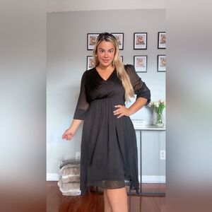Black Woman Cocktail Dress With Shine Plus Size NEW 2026